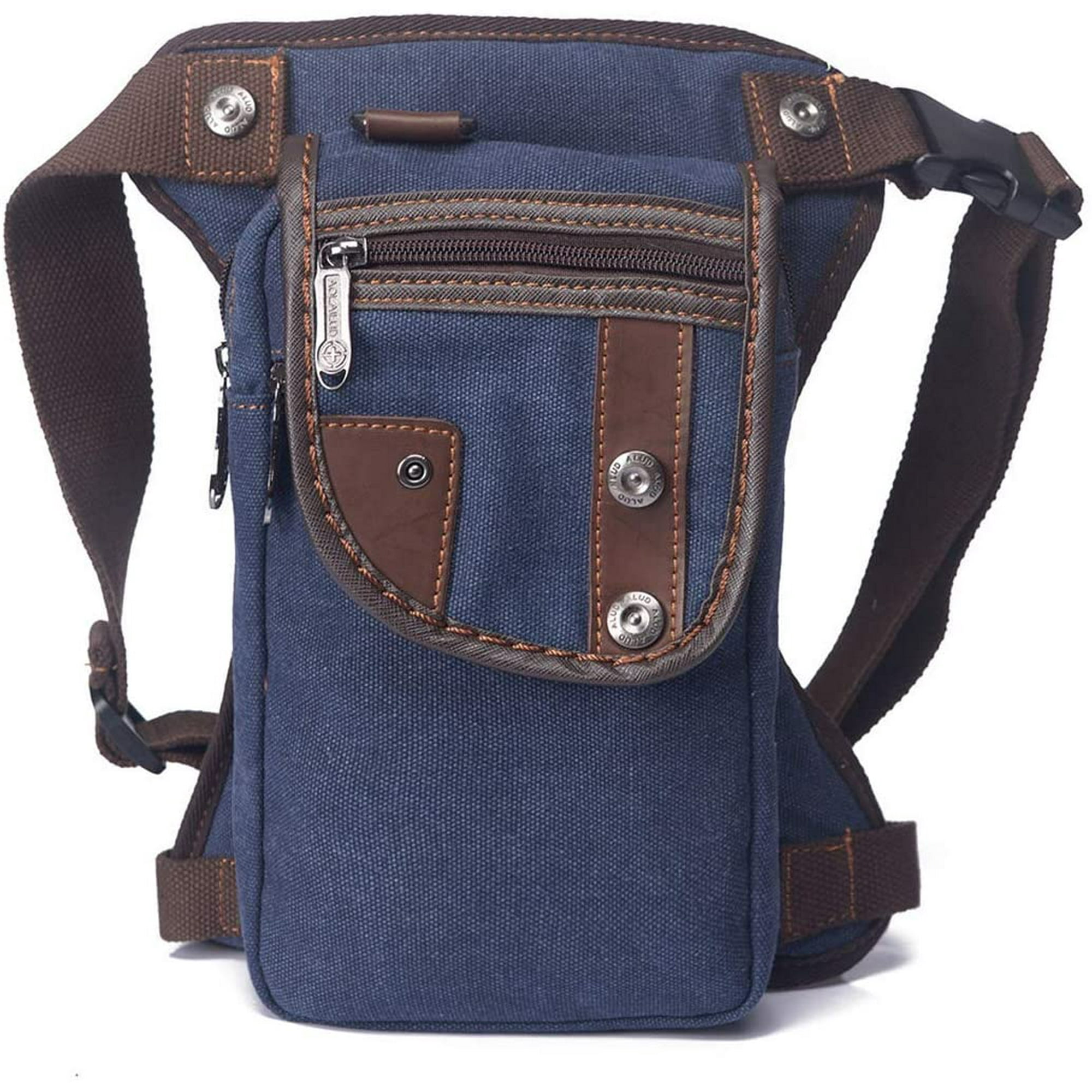 khaki Men Vintage Retro Canvas Waist Bag Multi-pocket Hiking Thigh Bag Pack Pouch khaki Men Vintage Retro Canvas Waist Bag Multi-pocket Hiking Thigh Bag Pack Pouch